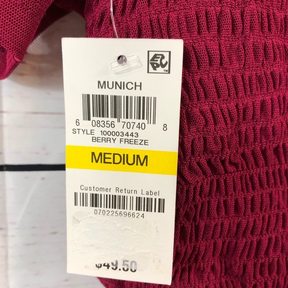 BAR III Ruffled Illusion Neckline Top NWT, Medium - Picture 6 of 6